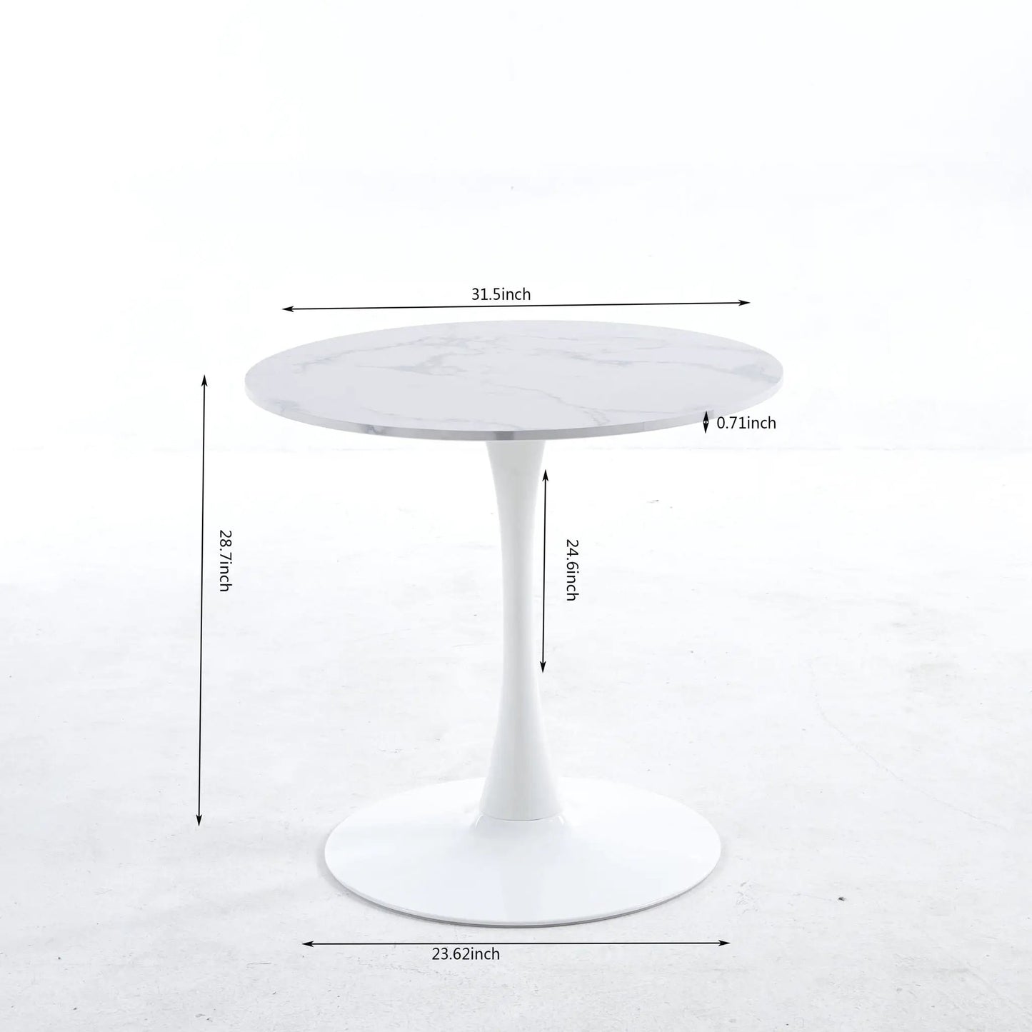 Tulip Special Dining Table round white marble top on pedestal base Unique Piece Furniture on Tampa Home & Garden Store