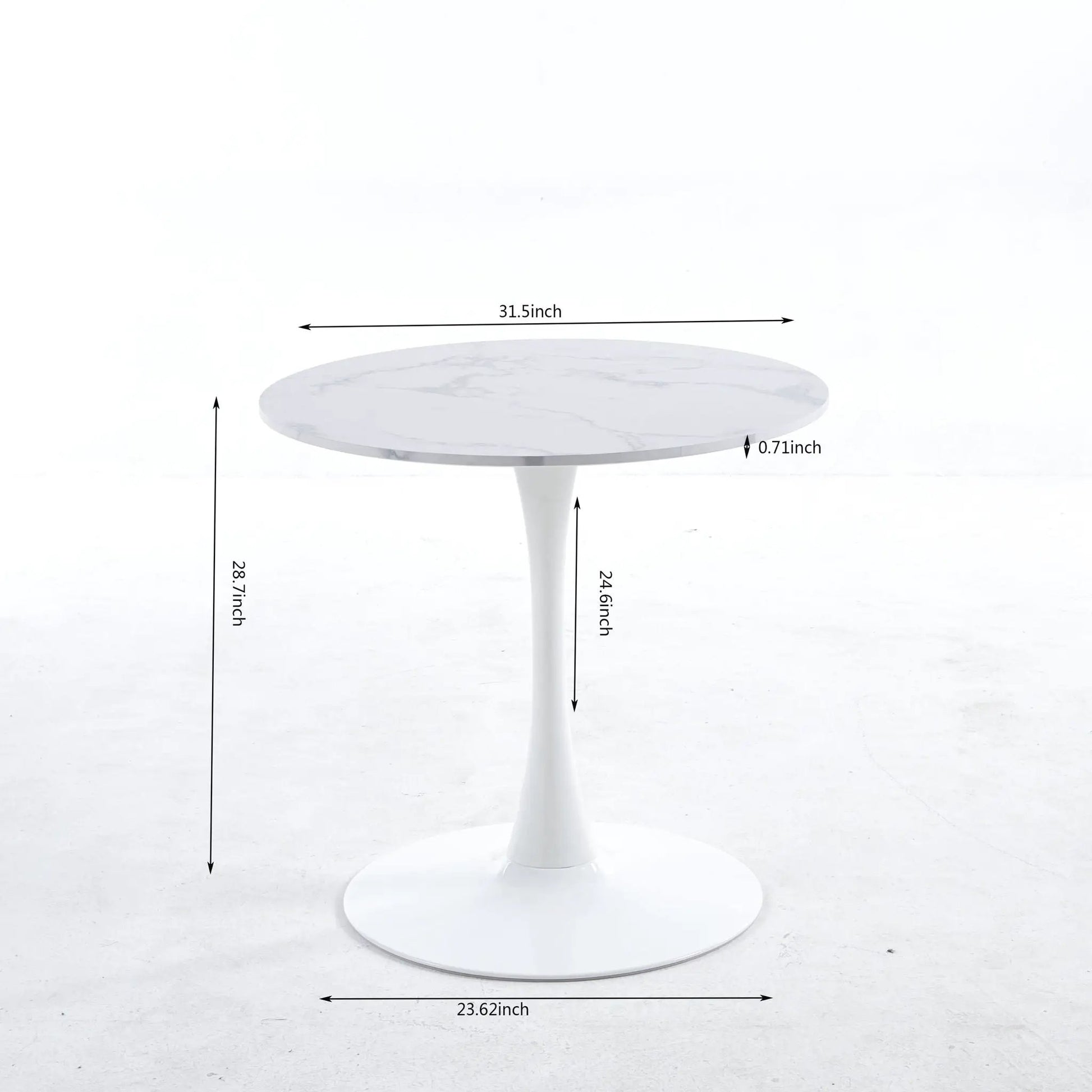 Tulip Special Dining Table round white marble top on pedestal base Unique Piece Furniture on Tampa Home & Garden Store