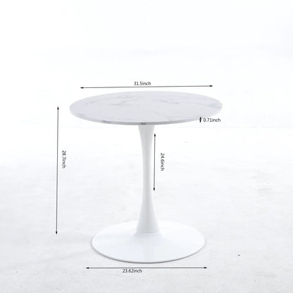 Tulip Special Dining Table round white marble top on pedestal base Unique Piece Furniture on Tampa Home & Garden Store
