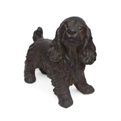 Josie Dog Cast Stone Garden Statue by HouseOfZazla, brown finish on Tampa Home & Garden Store