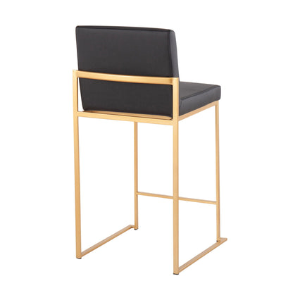 Contemporary high back counter stool with upholstered seat by HouseOfZazla in black on Tampa Home & Garden Store