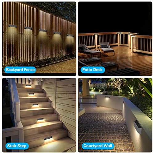 STLA12 6 Pack Low Voltage 12V LED Landscape Deck Light, Outdoor Retaining Wall Lights, IP65 Waterproof Step Lights, for Stair Lighting and Yard Patio Pathway Walkway (2700K)