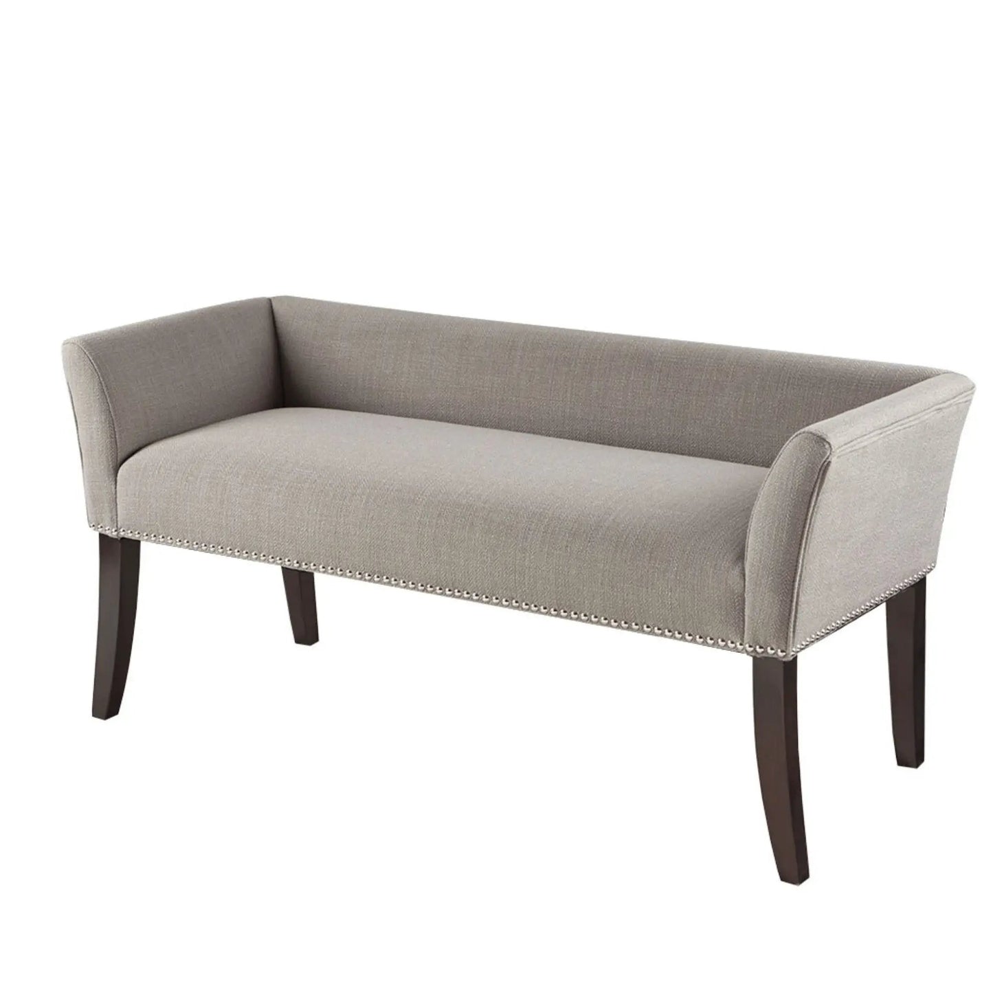 Elegant Bench with Solid Wood Frame Nailhead Trim