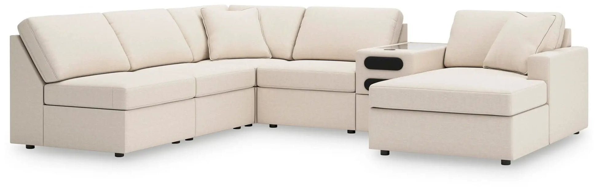 Modmax Oyster Sectional with chaise and built-in console by Unique Piece Furniture on Tampa Home & Garden Store