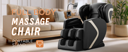 Massage Chair Recliner by HouseOfZazla in black leather with zero gravity on Tampa Home & Garden Store