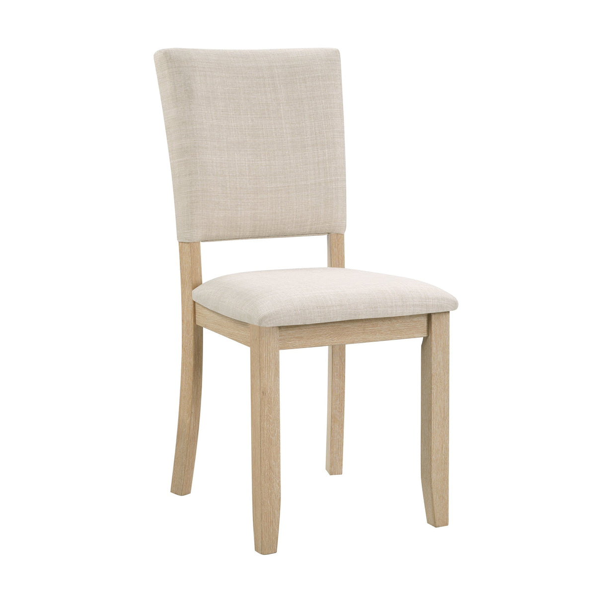 Dining chair by HouseOfZazla with beige upholstered seat and back, light oak legs on Tampa Home & Garden Store