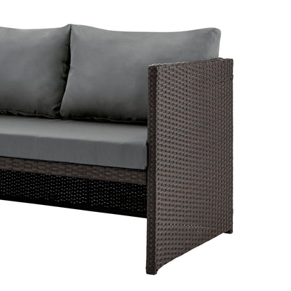Menton 3 Piece Sectional outdoor wicker corner sofa with charcoal cushions on Tampa Home & Garden Store
