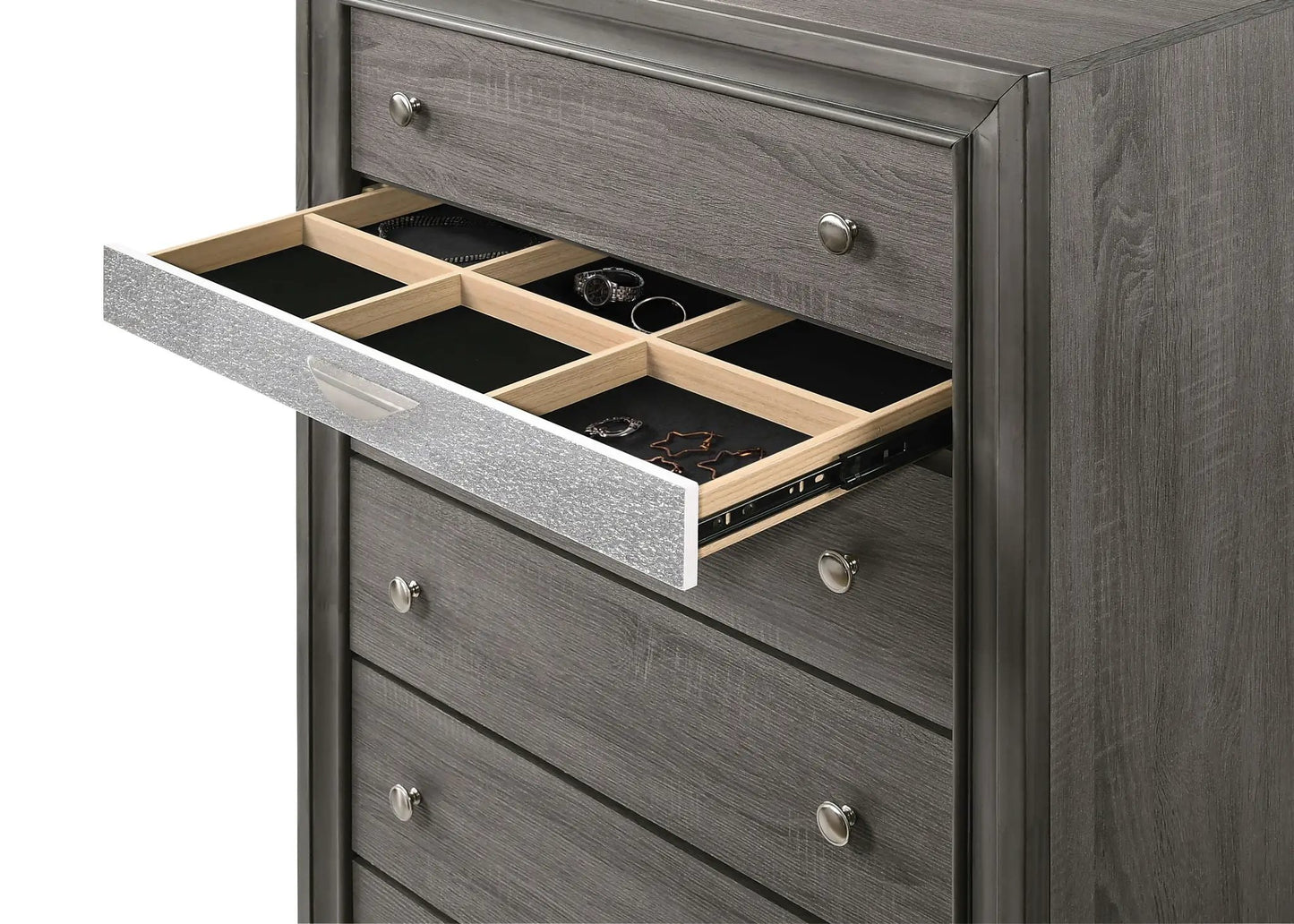 Naima Five Drawer Vertical Storage Chest Glide