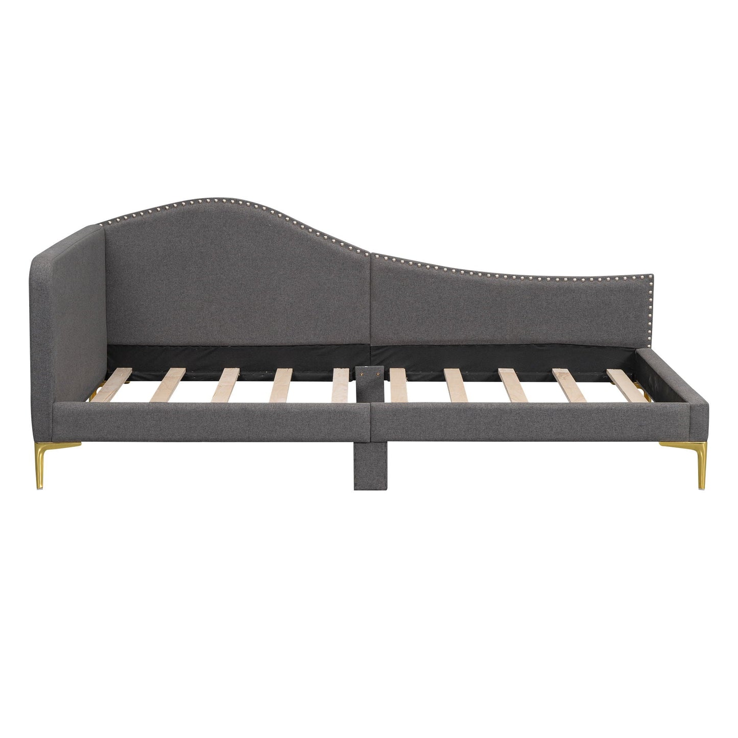 Upholstered Daybed with Headboard and Armrest