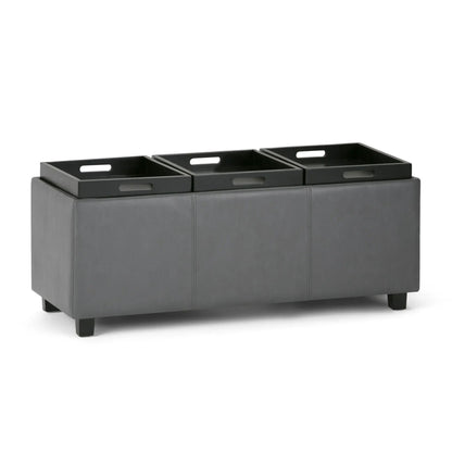Avalon Upholstered Storage Ottoman With Trays