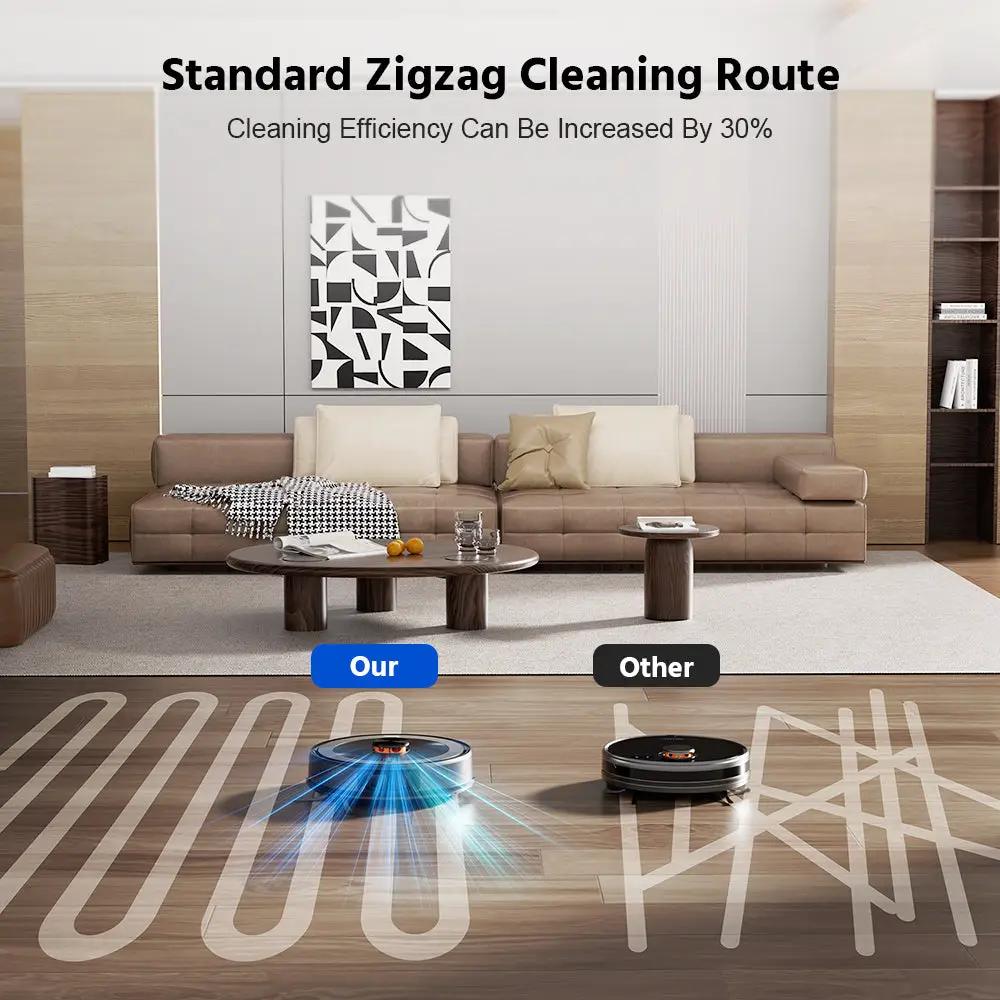 Teendow D10S Max black robot vacuum and mop with LDS laser navigation two bots on floor on Tampa Home & Garden Store