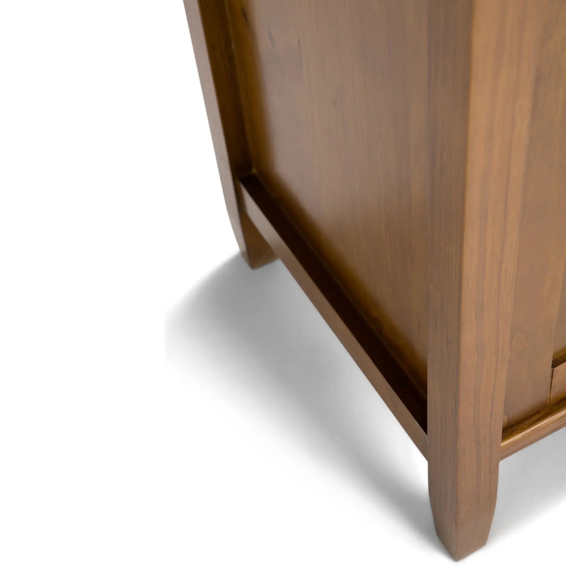 Warm Shaker TV media stand leg in warm brown wood, handcrafted by Unique Piece Furniture on Tampa Home & Garden Store