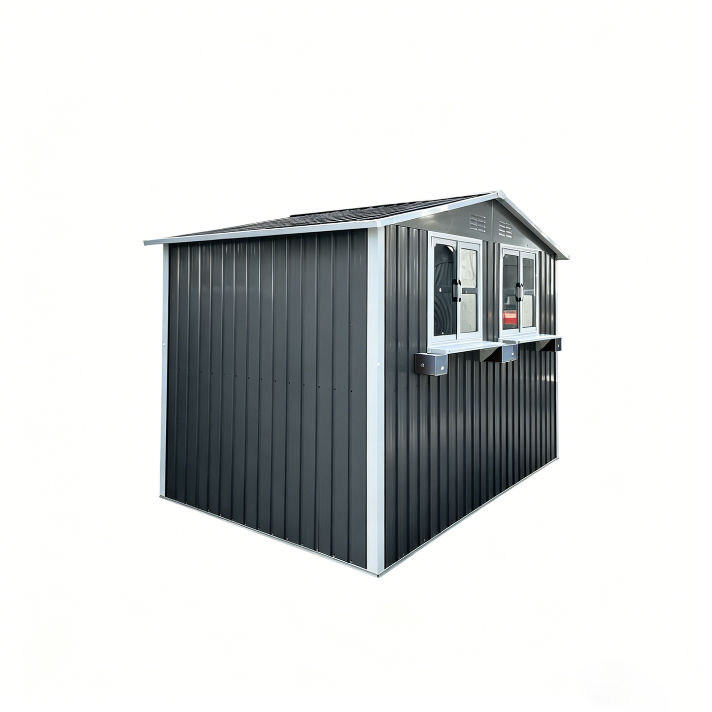 6x9 Outdoor Metal Storage Shed with Window Rack