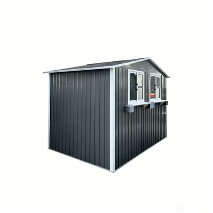 6x9 Outdoor Metal Storage Shed with Window Rack