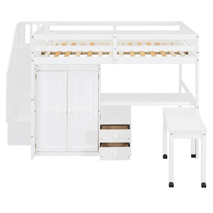 Loft bed with stairs, desk and wardrobe by Unique Piece Furniture on Tampa Home & Garden Store