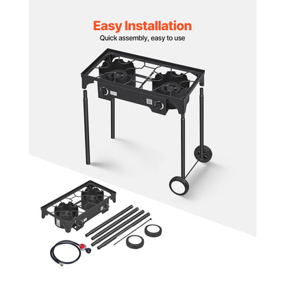 Two Burner Outdoor Propane Gas Stove for a Patio
