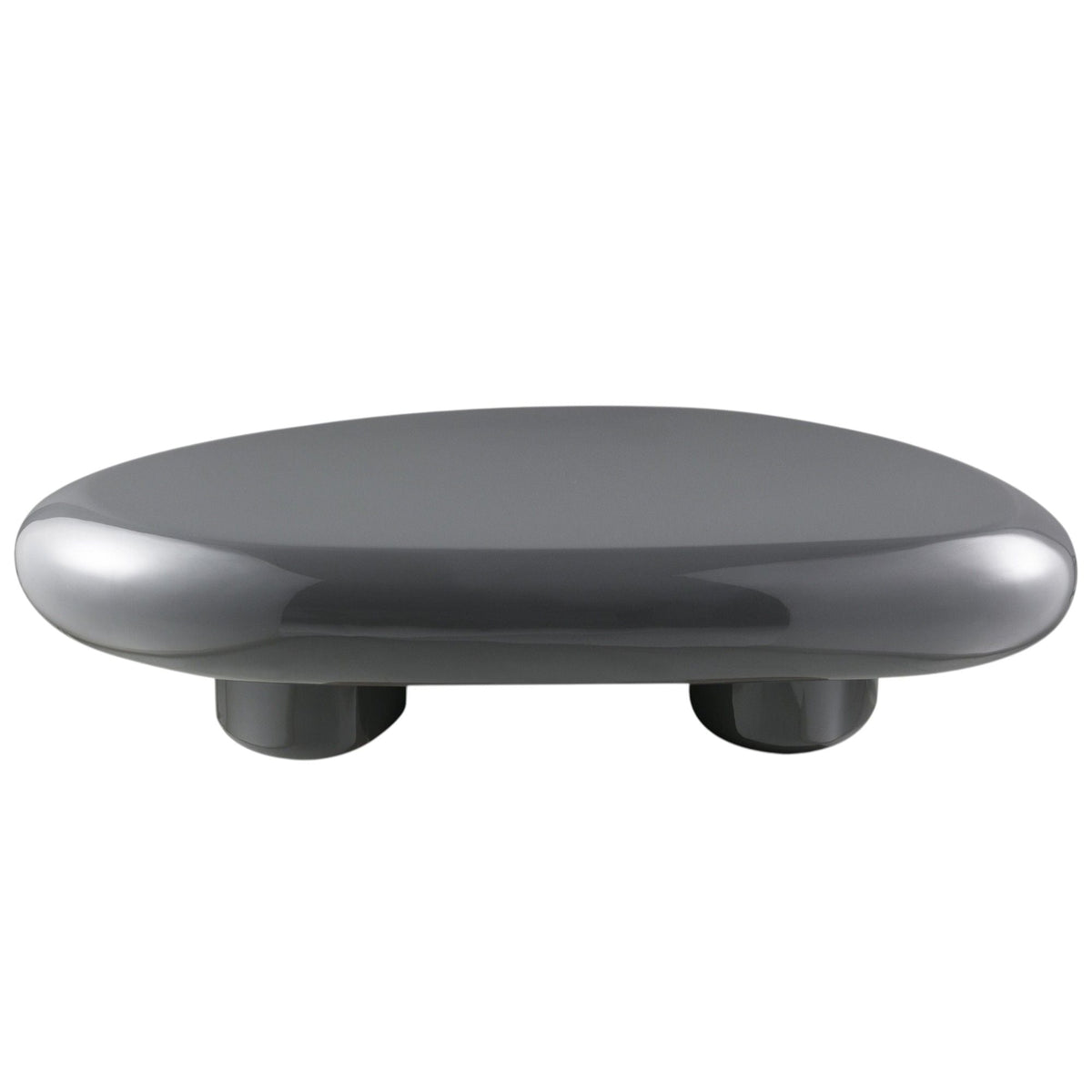 Charlene gray coffee table with high-gloss finish and oval top by HouseOfZazla on Tampa Home & Garden Store