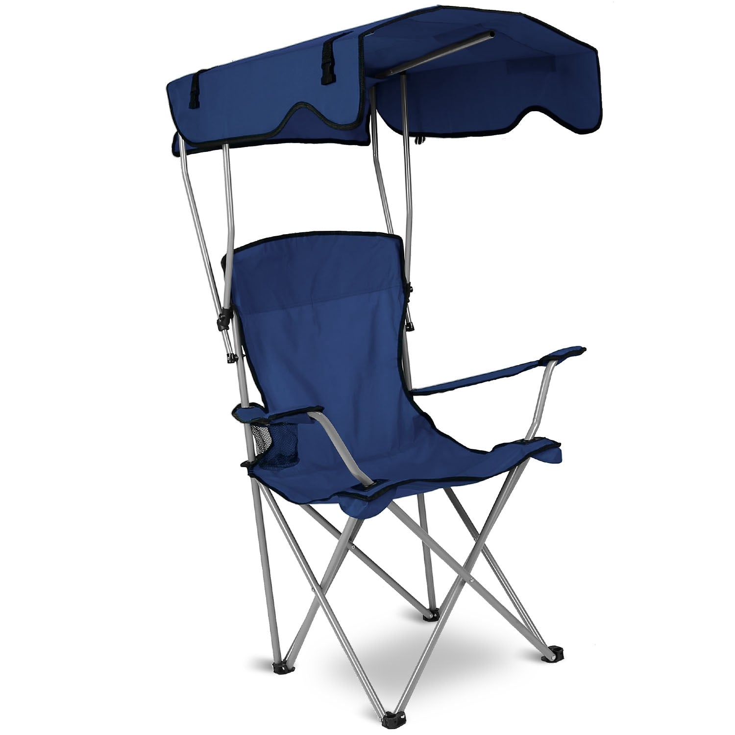 GemGear blue foldable beach canopy chair with cup holder, 330 lb capacity on Tampa Home & Garden Store