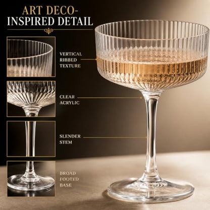 Barcelona Acrylic Champagne Coupe and Set of 2