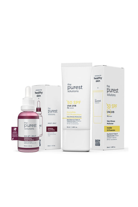 Sunscreen set Purest Solutions SPF 50+ with exfoliating facial peeling from Beauty Care Bag on Tampa Home & Garden Store