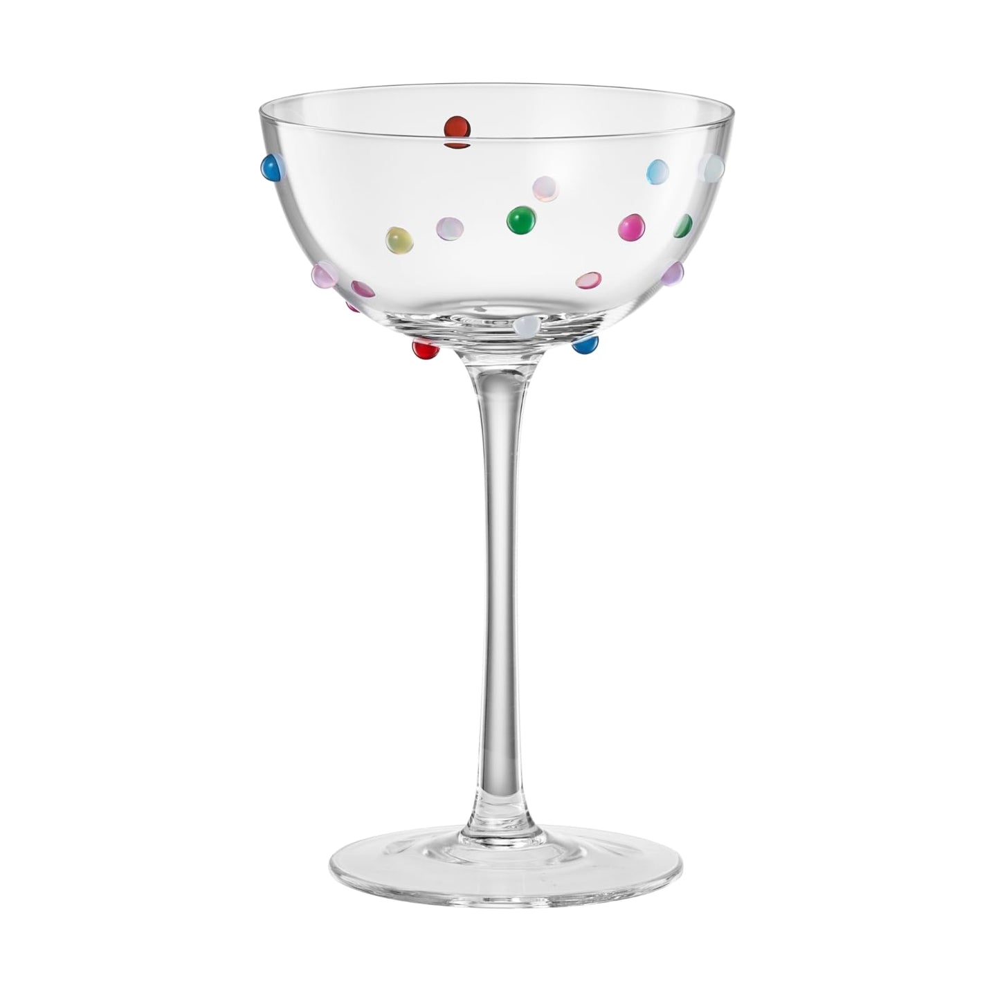 Vibrant Confetti Coupe Glasses and Cocktail Set