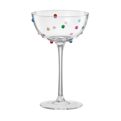 Vibrant Confetti Coupe Glasses and Cocktail Set