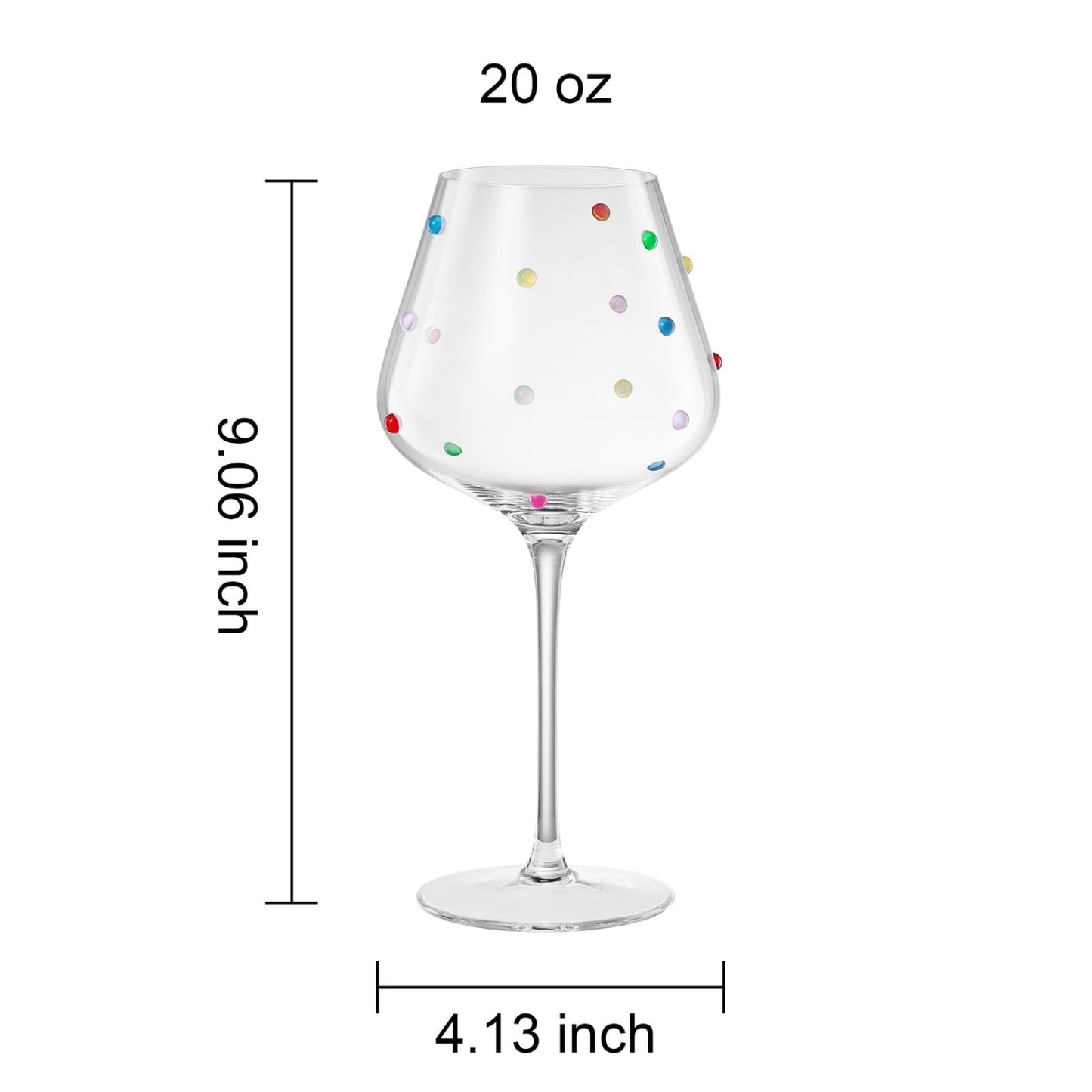 Khen Confetti Stemmed Wine Glasses Set of 2