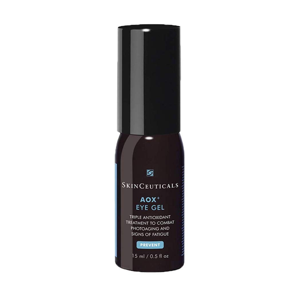 SkinCeuticals AOX+ Eye Gel bottle, dark glass with black cap, antioxidant eye treatment on Tampa Home & Garden Store