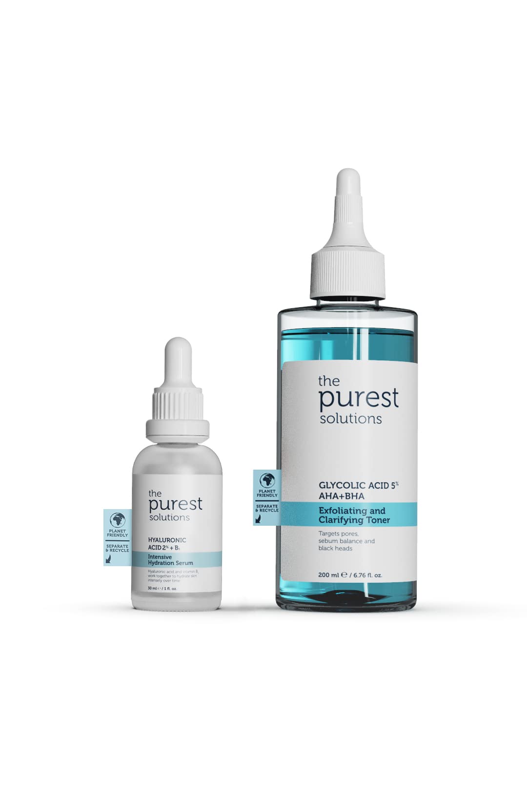 Face skincare duo: The Purest Solutions Hyaluronic Serum + Glycolic Toner by Beauty Care Bag on Tampa Home & Garden Store