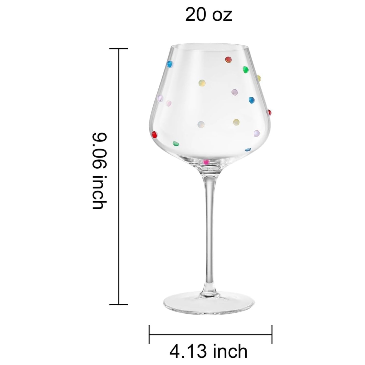 Confetti Stemmed Wine Glasses Clear Set of 2