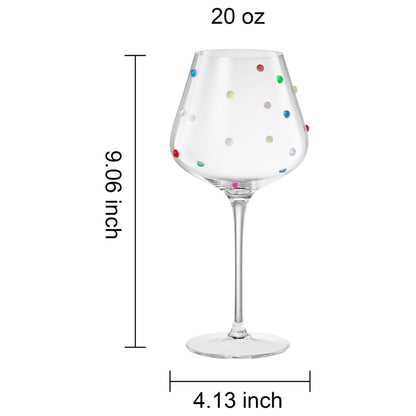 Confetti Stemmed Wine Glasses Clear Set of 2