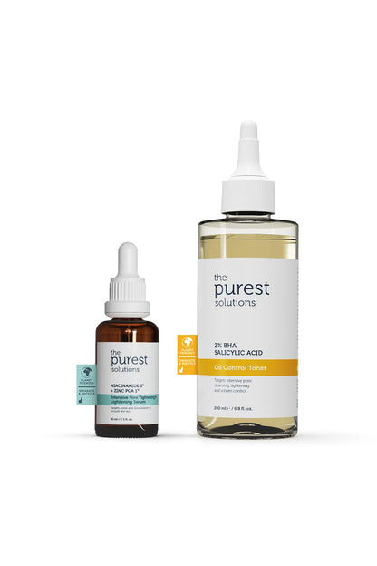 Two-piece The Purest Solutions Niacinamide serum + 2% BHA toner skincare set in planet-friendly bottles on Tampa Home & Garden Store