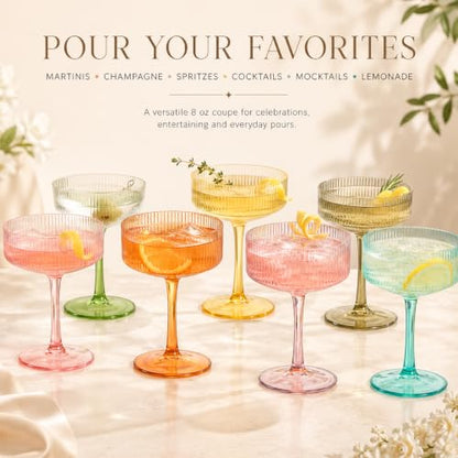 Madrid Acrylic Champagne Coupe Glasses Set of 8