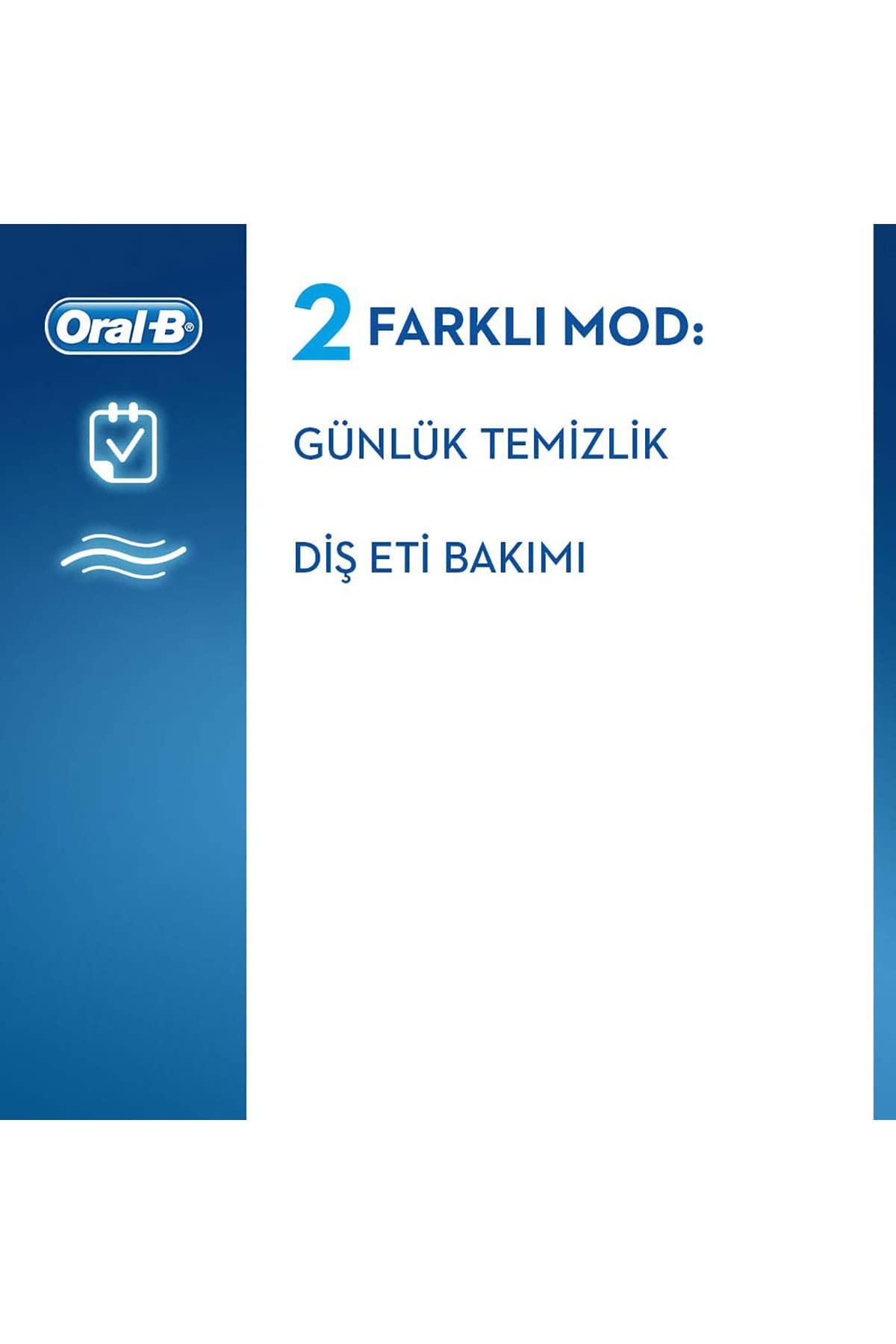 Oral-B toothbrush banner on blue with 2 FARKLI MOD: GÜNLÜK TEMİZLİK DİŞ ETİ BAKIMI on Tampa Home & Garden Store
