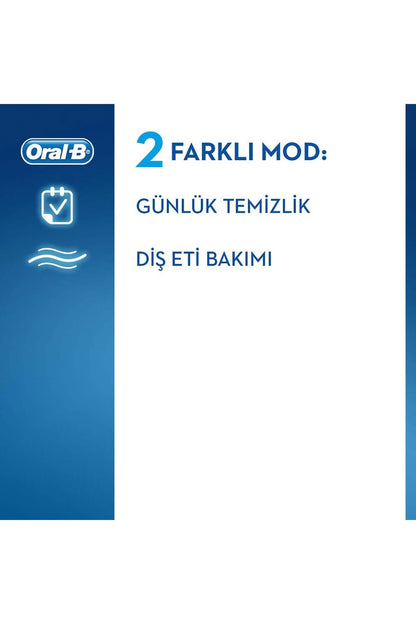 Oral-B toothbrush banner on blue with 2 FARKLI MOD: GÜNLÜK TEMİZLİK DİŞ ETİ BAKIMI on Tampa Home & Garden Store