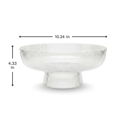 Fluted Clear Glass Bowl For Fruit and Sweets