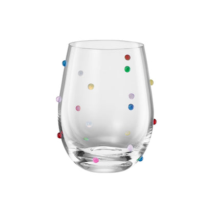 Khen Confetti Stemless Wine Glasses Set of Two