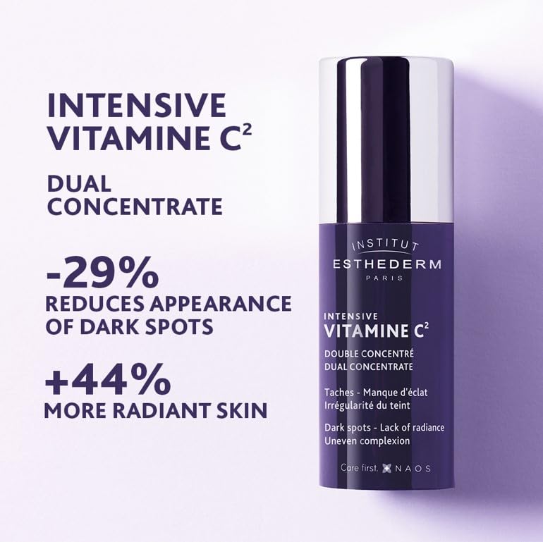 Face serum Esthederm Intensive Vitamin C2 Dual Concentrate bottle with purple packaging on Tampa Home & Garden Store
