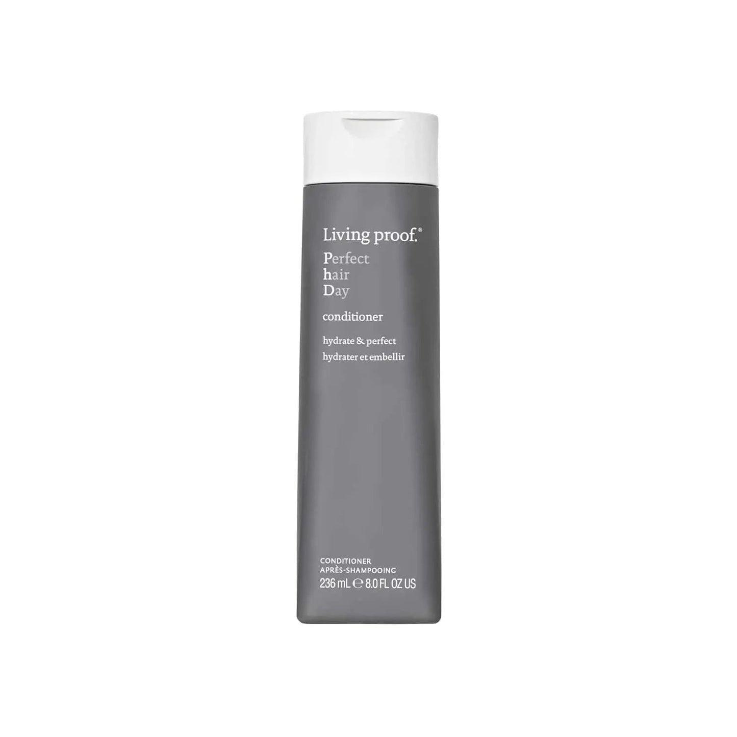 Living Proof Perfect Hair Day Conditioner bottle in gray with white cap, 236 mL on Tampa Home & Garden Store