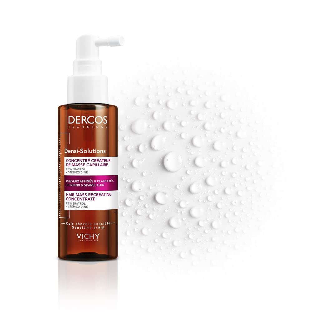 Vichy Dercos Densi-Solutions hair serum bottle with pump amber brown plastic on Tampa Home & Garden Store