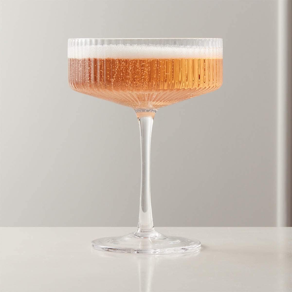 Como Ribbed Champagne Coupe Glass Set of 2
