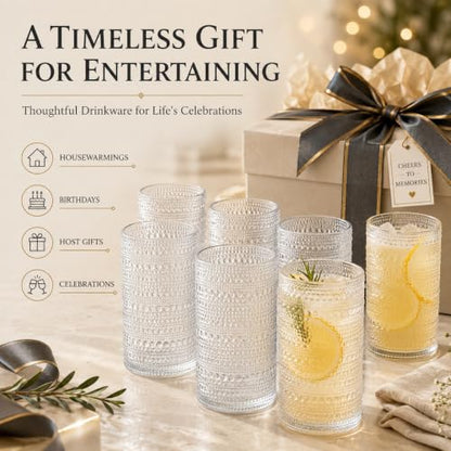 Barcelona Acrylic Hobnail Highball Cups Set of 6