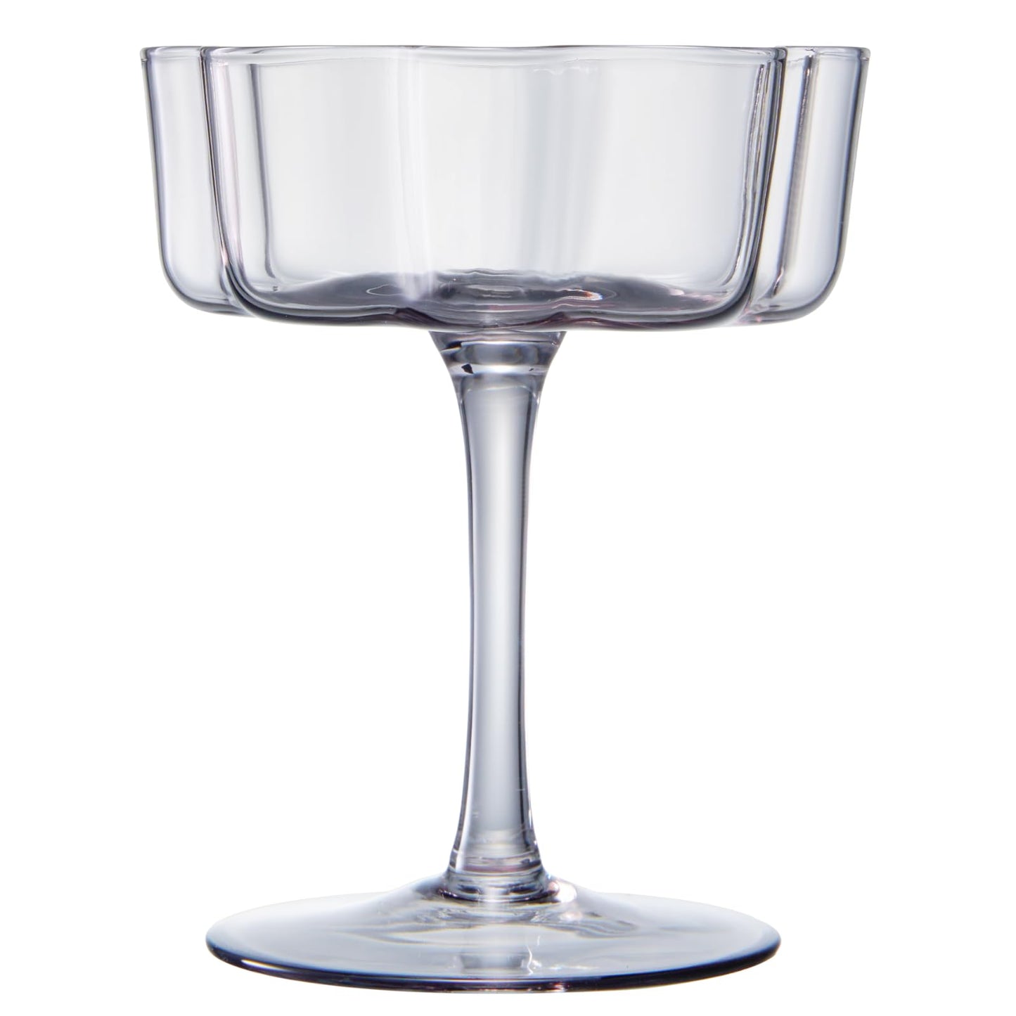 Flower Wave Coupe Cocktail Glasses Set For Two