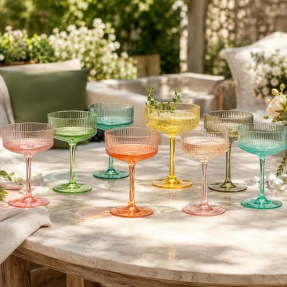 Madrid Acrylic Champagne Coupe Glasses Set of 8