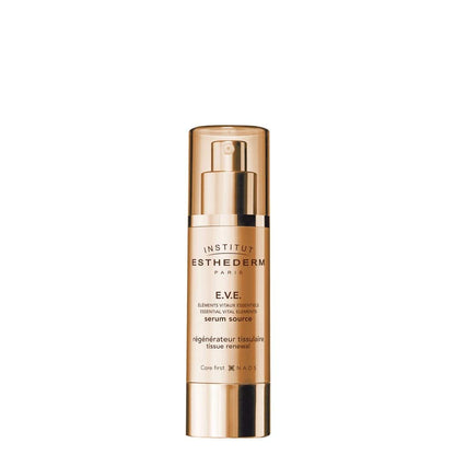 Face serum Esthederm E.V.E. 30ml bottle with gold pump for anti-aging skin elasticity on Tampa Home & Garden Store