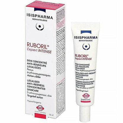 Isispharma Ruboril Lotion 250ml box and tube, white packaging with pink accents, dermatologie skincare on Tampa Home & Garden Store