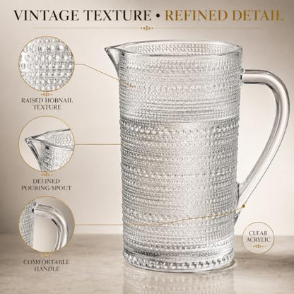 Bombay Hobnail Glass Pitcher for Juice and Water