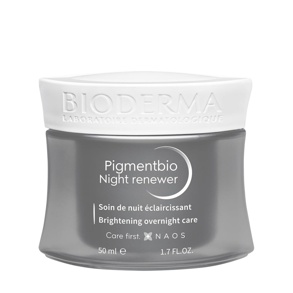 Bioderma Pigmentbio Night renewer face cream in a gray jar with white embossed cap, 50 ml on Tampa Home & Garden Store