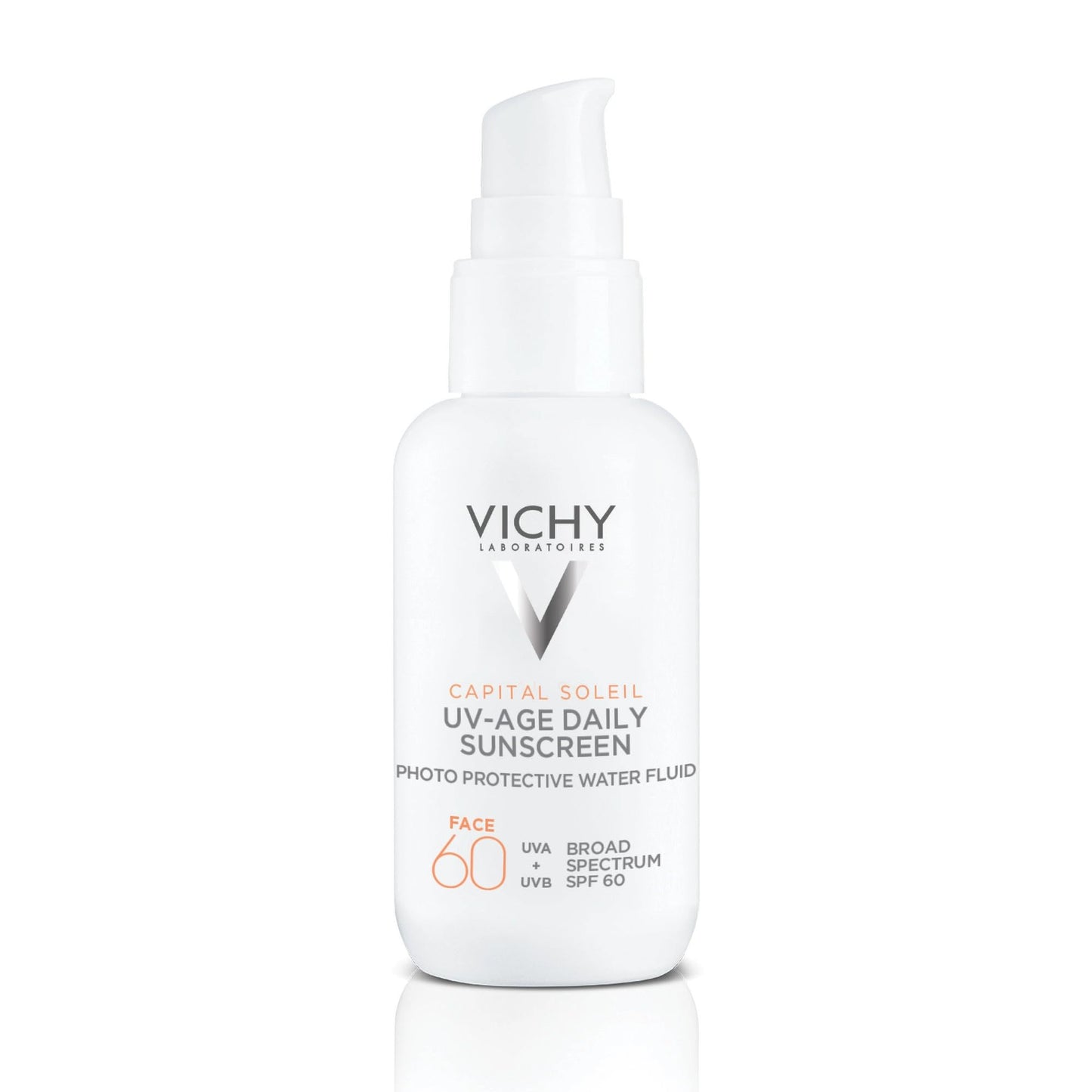 Vichy Capital Soleil SPF 60 sunscreen pump bottle white on Tampa Home & Garden Store