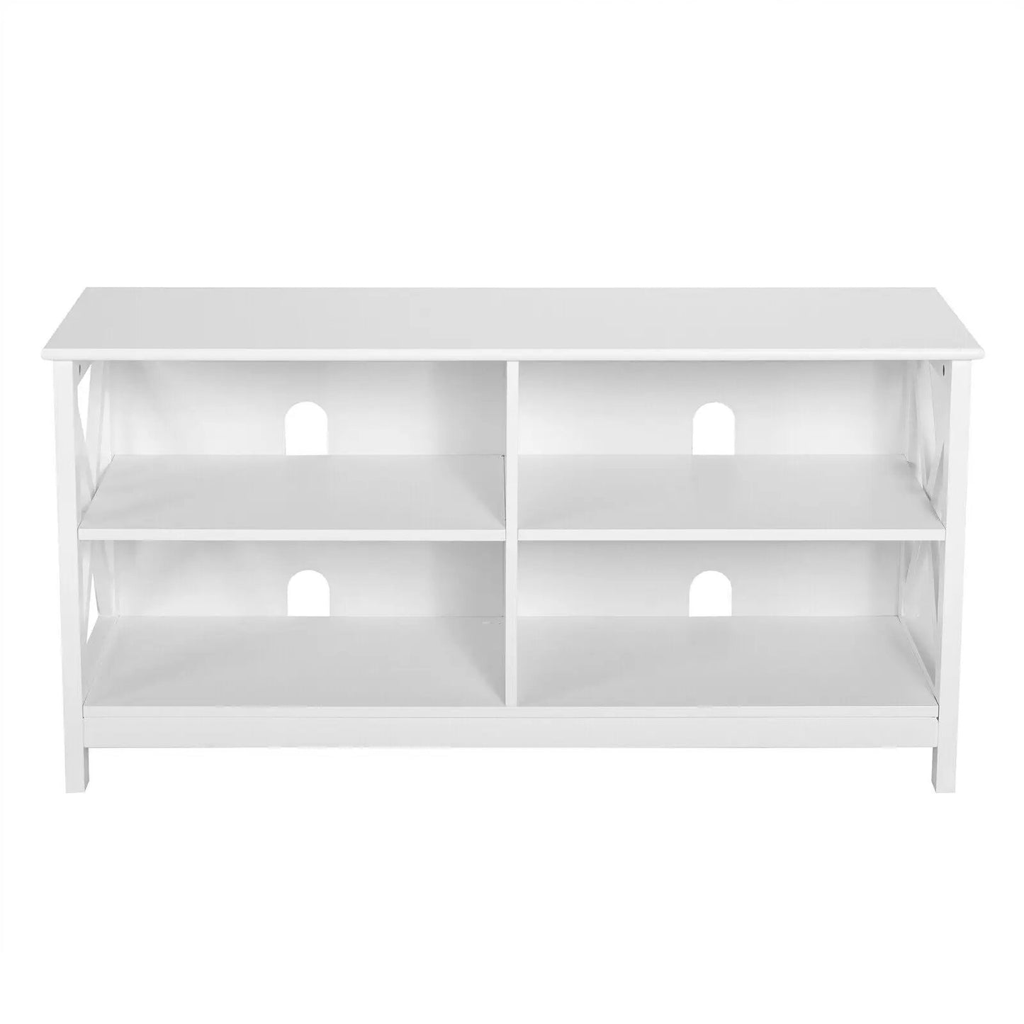 Wooden TV Stand for 55 TV with X Shaped Frame